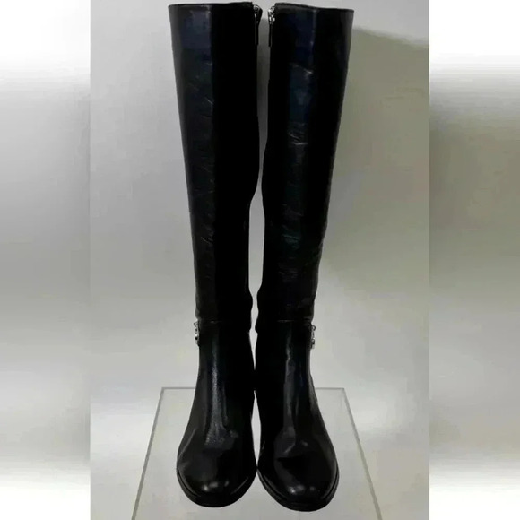 Michael kors HAMILTON tall black boots leather 5.5 women's - Picture 3 of 6